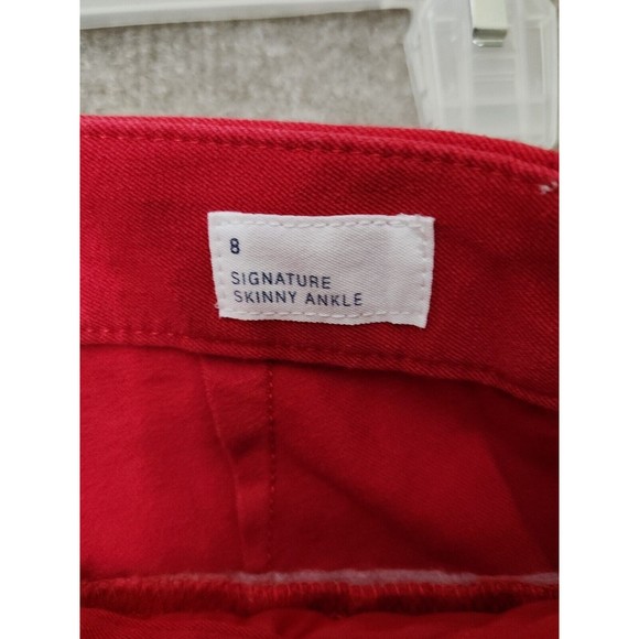 Gap Signature Skinny Ankle Pants Women's 8 Red Cotton Stretch - Picture 6 of 8